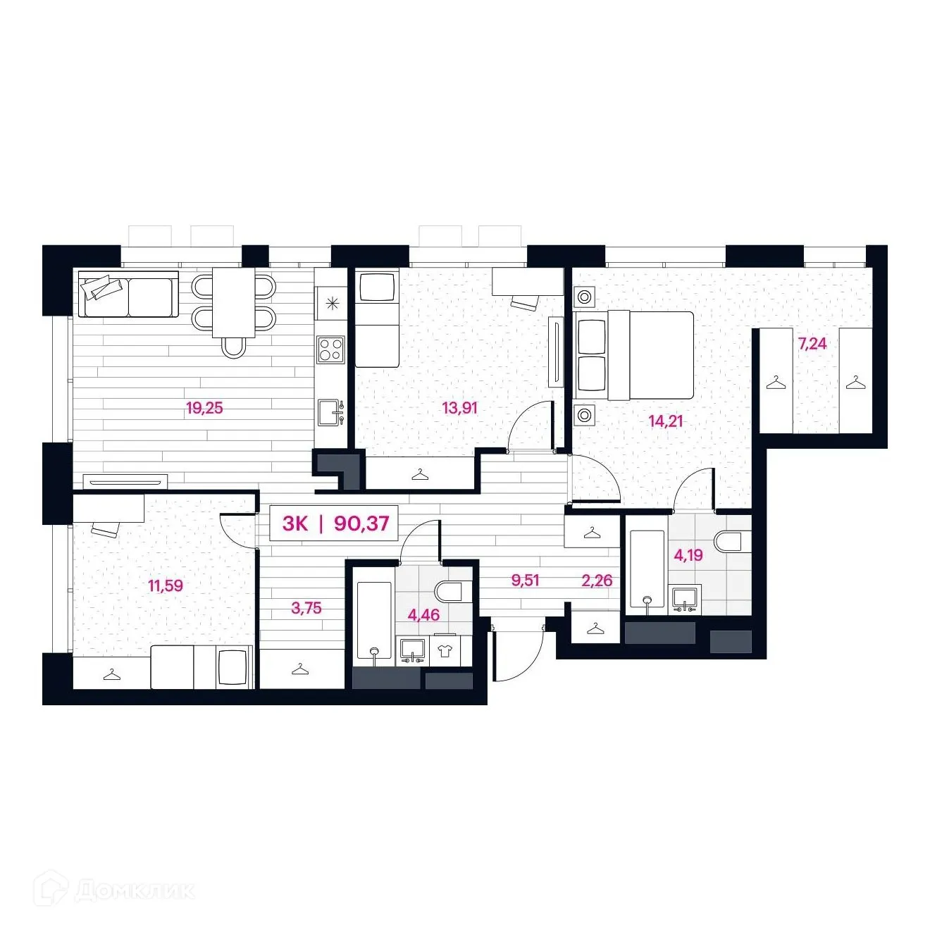 Фото квартиры в ЖК Пушкина 77