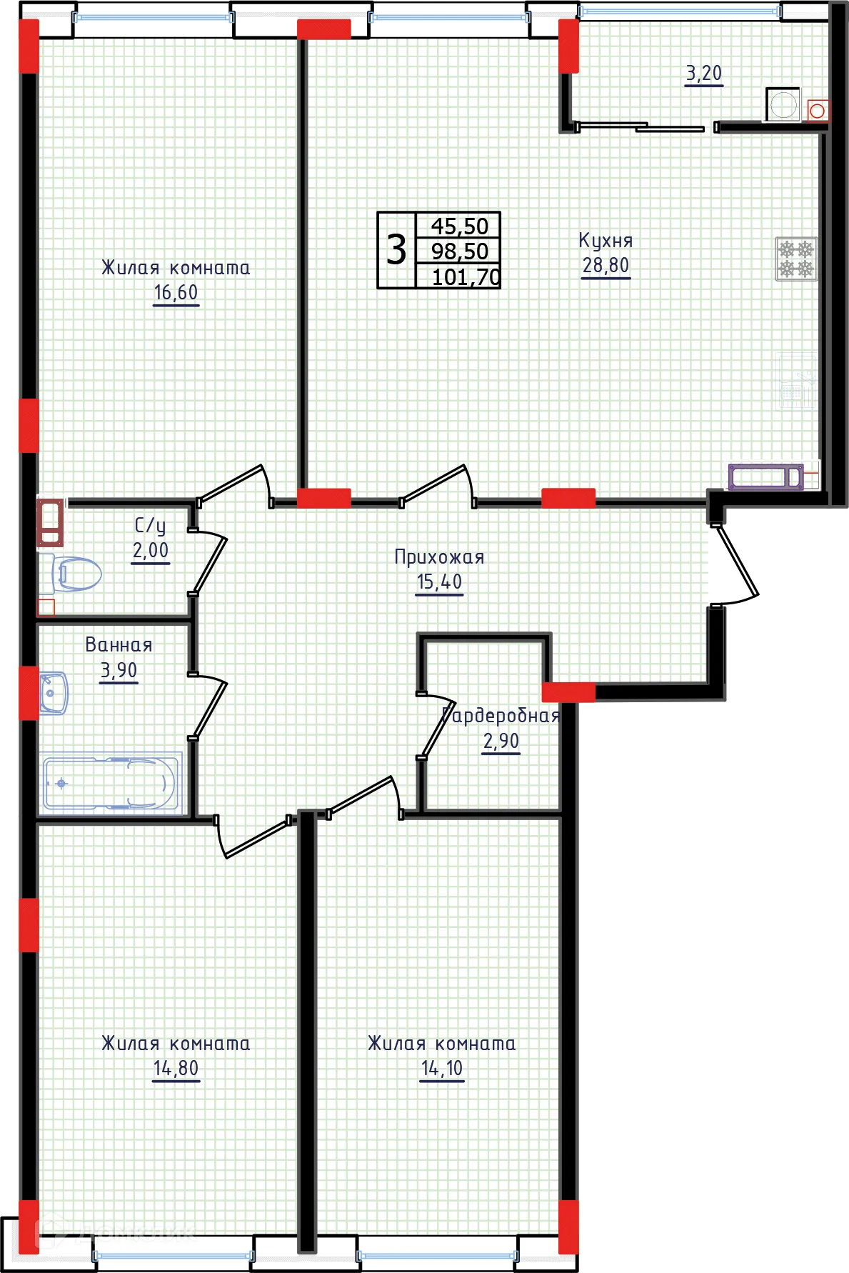 Фото квартиры в ЖК "Суворов"