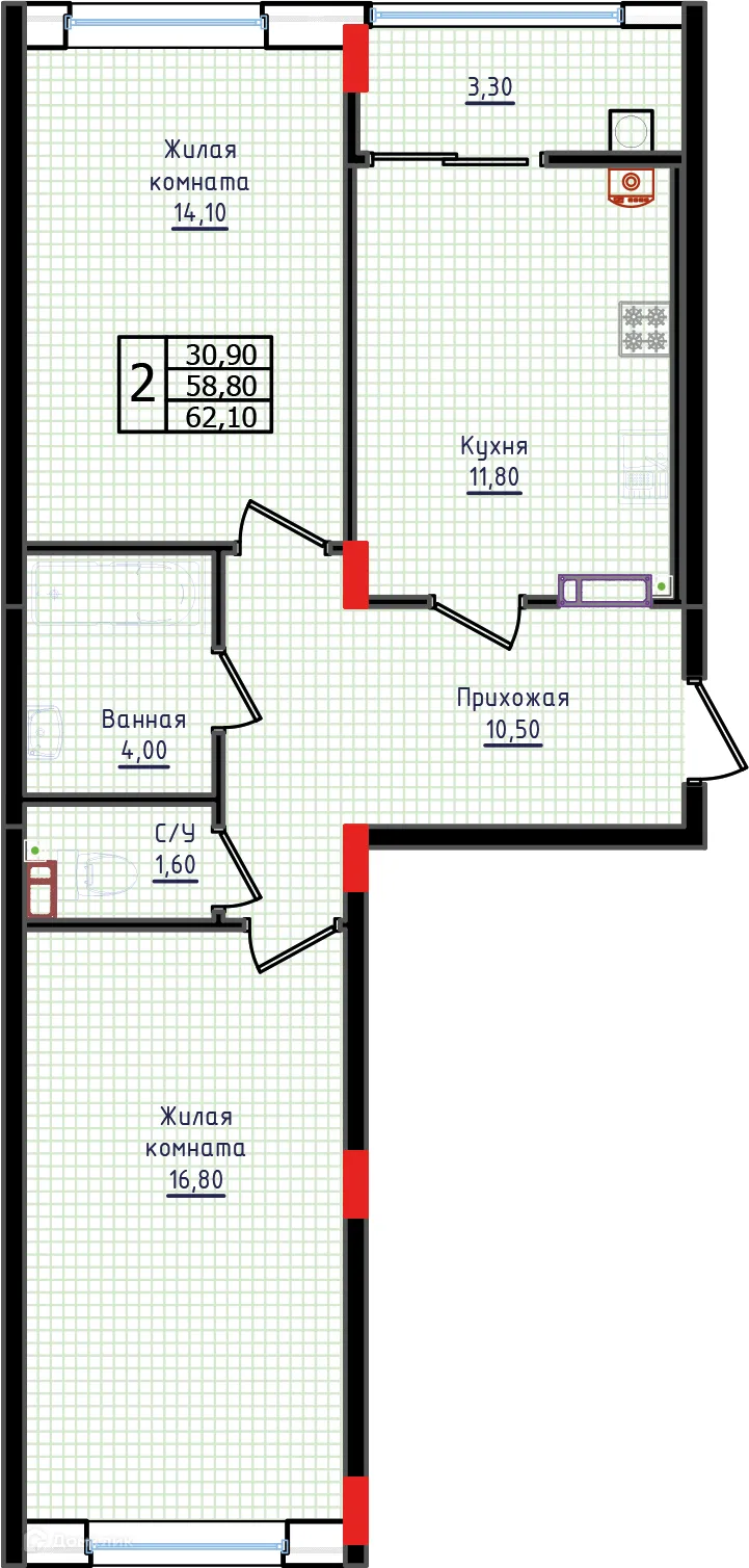 Фото квартиры в ЖК "Суворов"