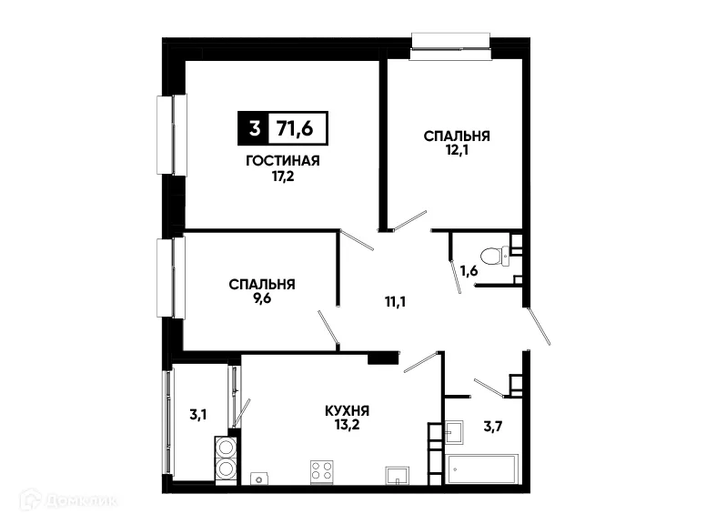 Фото квартиры в ЖК Кварталы 17/77