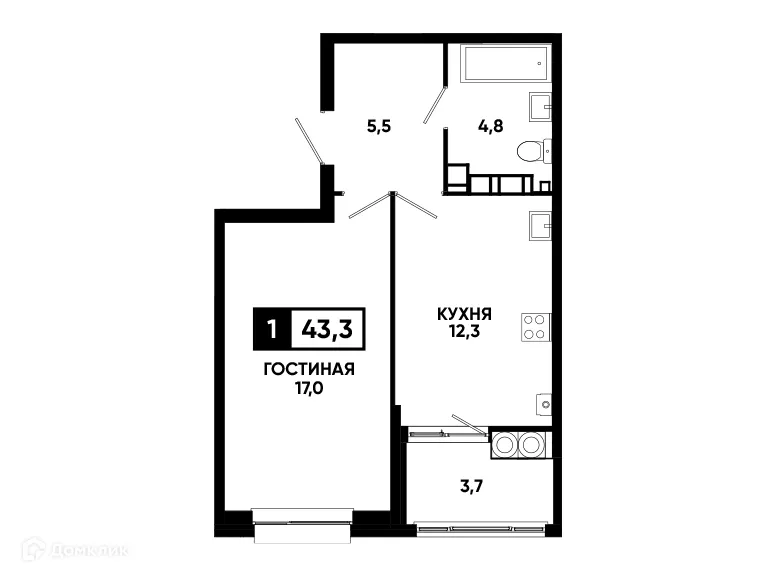 Фото квартиры в ЖК Кварталы 17/77