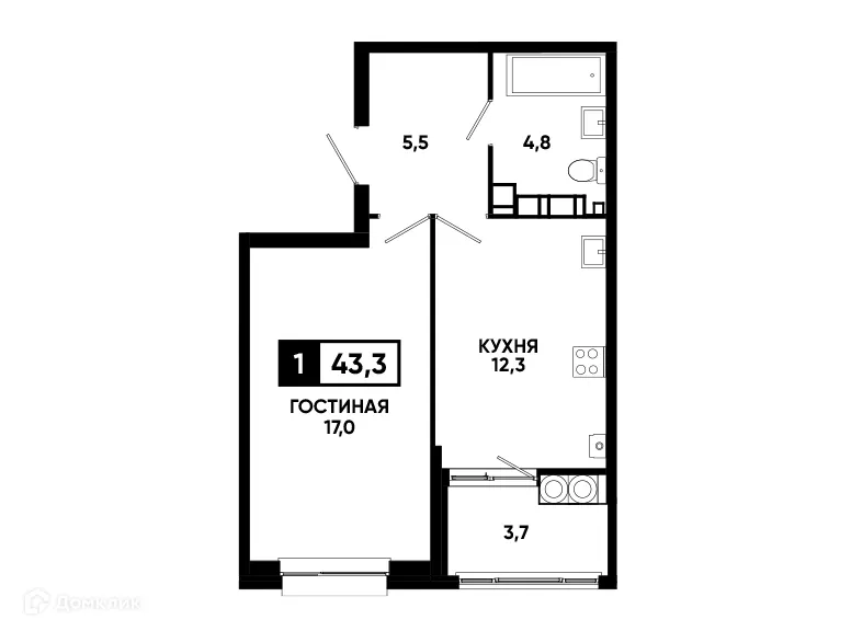 Фото квартиры в ЖК Кварталы 17/77