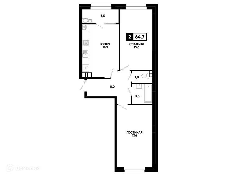 Фото квартиры в ЖК Кварталы 17/77