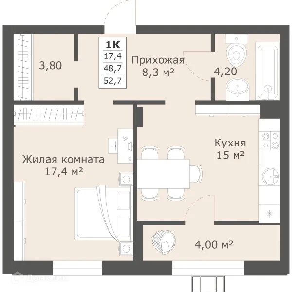 1 комн. квартиры в Ставрополе новостройки