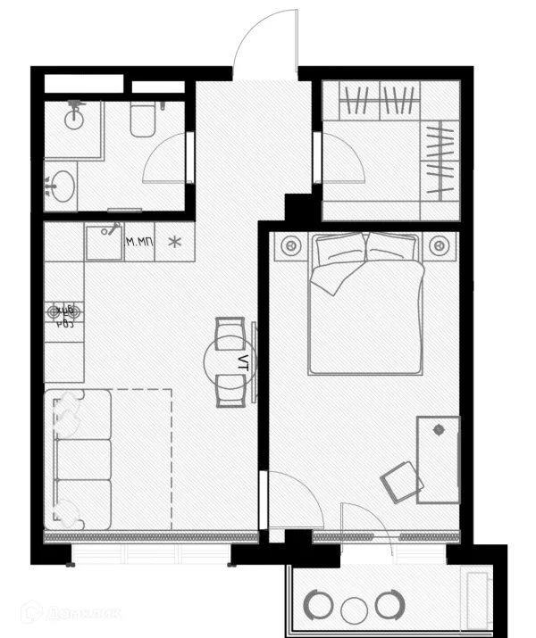 Планировка 1 комн. в ЖК OLIVIA (ОЛИВИА)