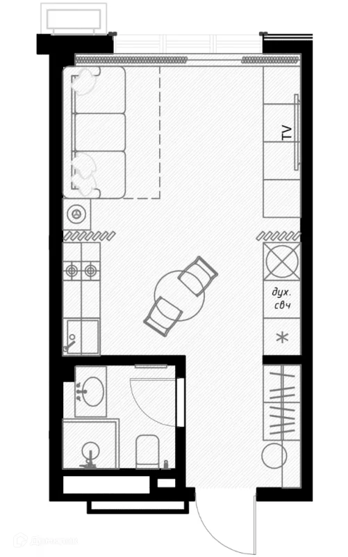 Планировка 1 комн. в ЖК OLIVIA (ОЛИВИА)