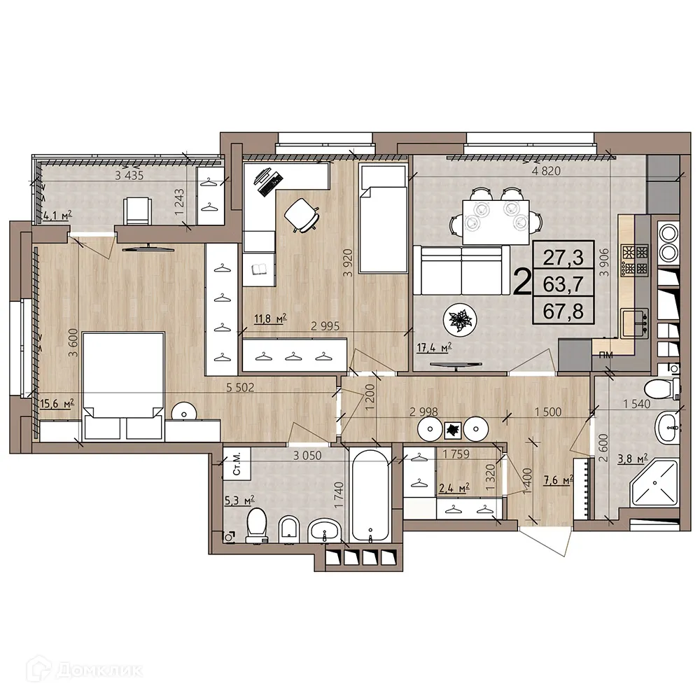 Фото квартиры в ЖК Окская стрелка