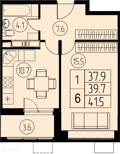 Фото квартиры в ЖК "Ривер Парк"