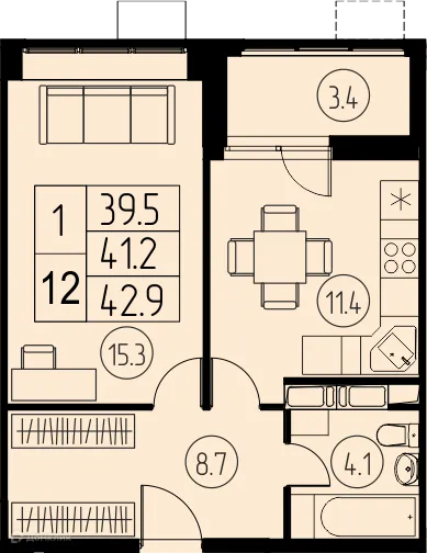 Фото квартиры в ЖК "Ривер Парк"