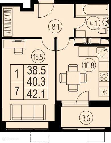 Фото квартиры в ЖК "Ривер Парк"