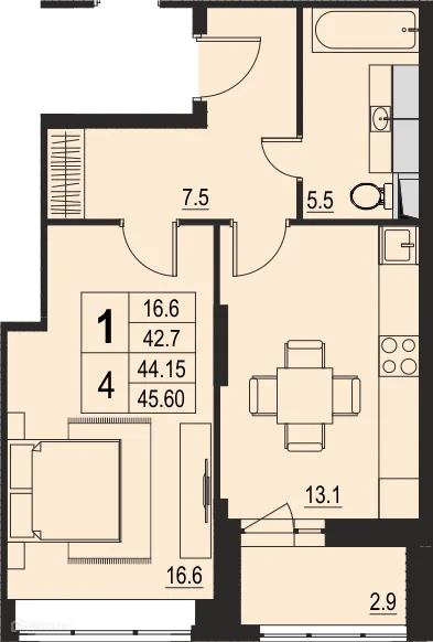 Фото квартиры в ЖК "Ривер Парк"