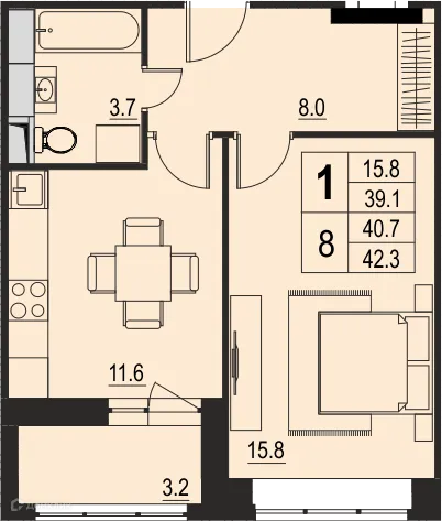 Фото квартиры в ЖК "Ривер Парк"