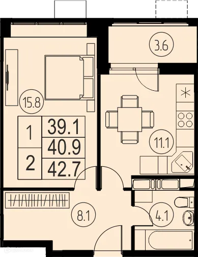 Фото квартиры в ЖК "Ривер Парк"