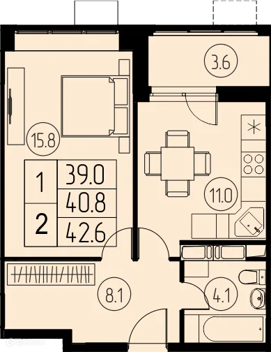 Фото квартиры в ЖК "Ривер Парк"