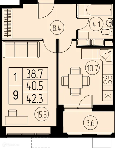 Фото квартиры в ЖК "Ривер Парк"
