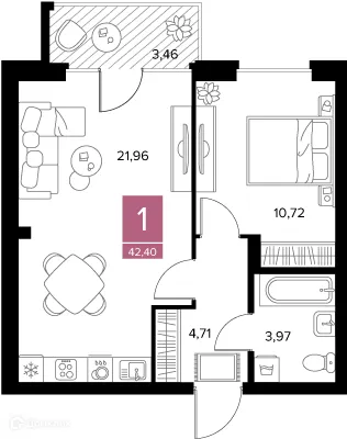 Фото квартиры в ЖК Квартал Дягилев