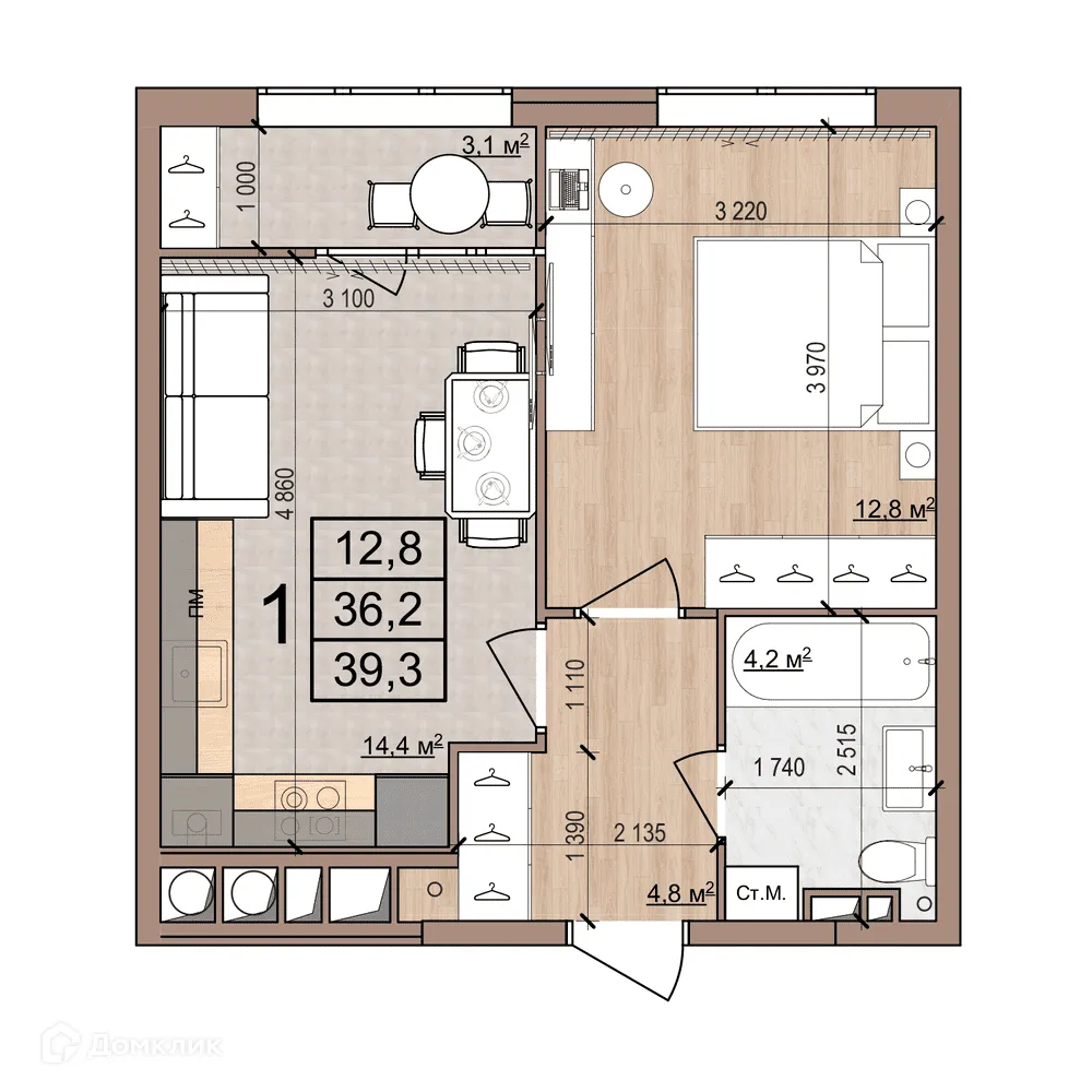 Фото квартиры в ЖК Skyline (Скайлайн)