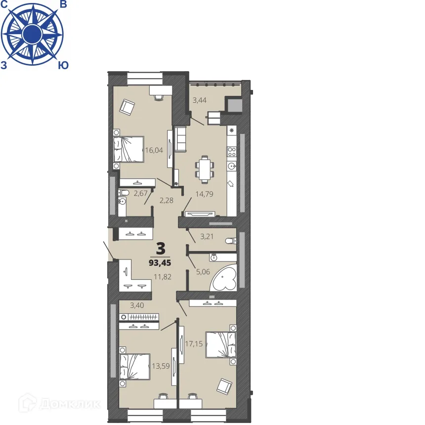 Фото квартиры в ЖК "Бирюзова Парк"