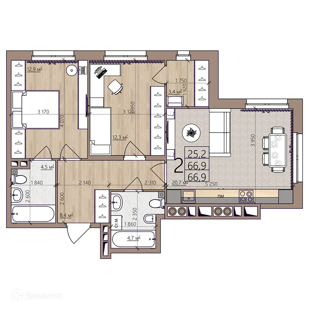 Фото квартиры в ЖК Окская стрелка
