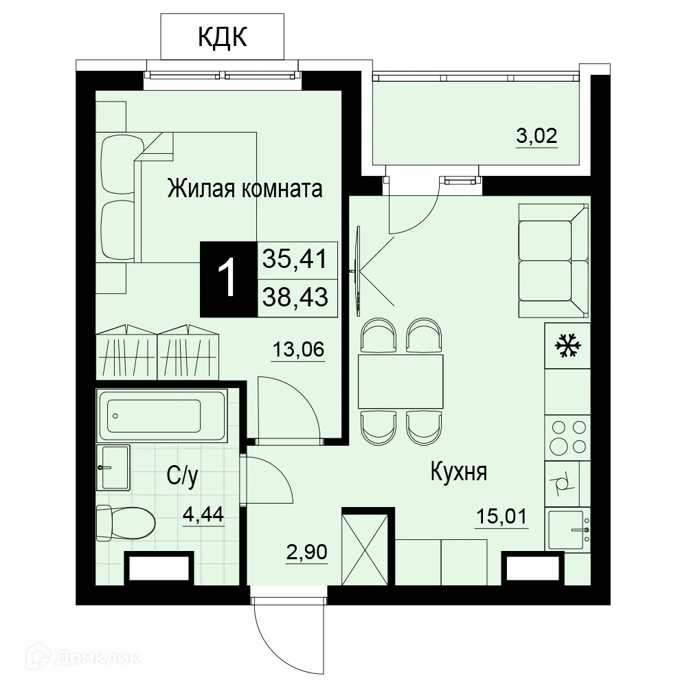 Фото квартиры в ЖК Макрорайон АМГРАД