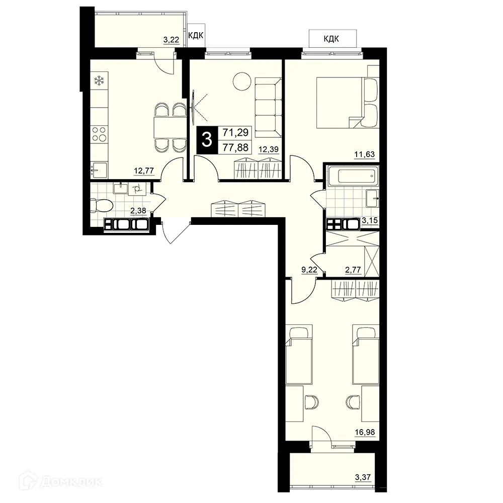 Фото квартиры в ЖК Макрорайон АМГРАД