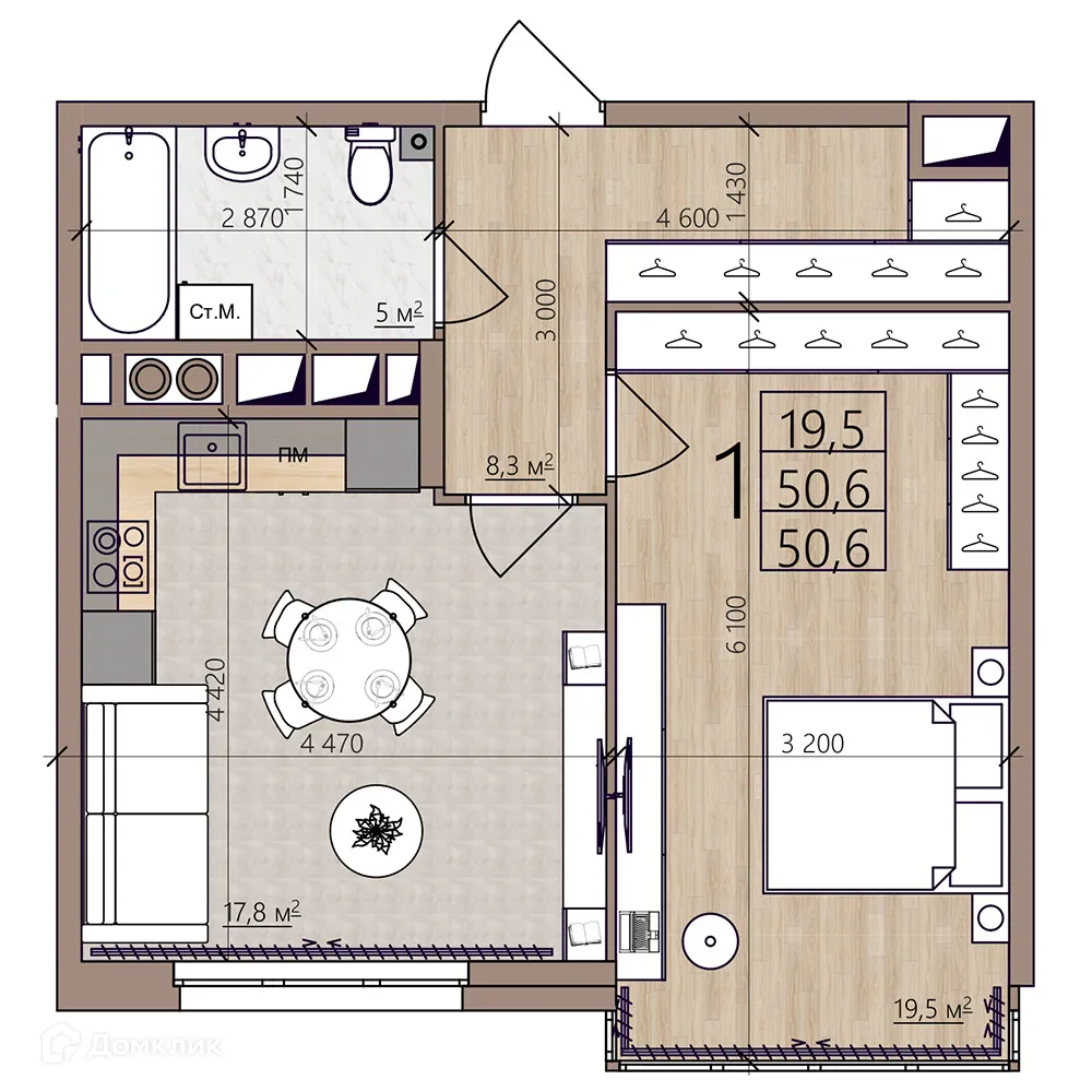 Фото квартиры в ЖК Окская стрелка