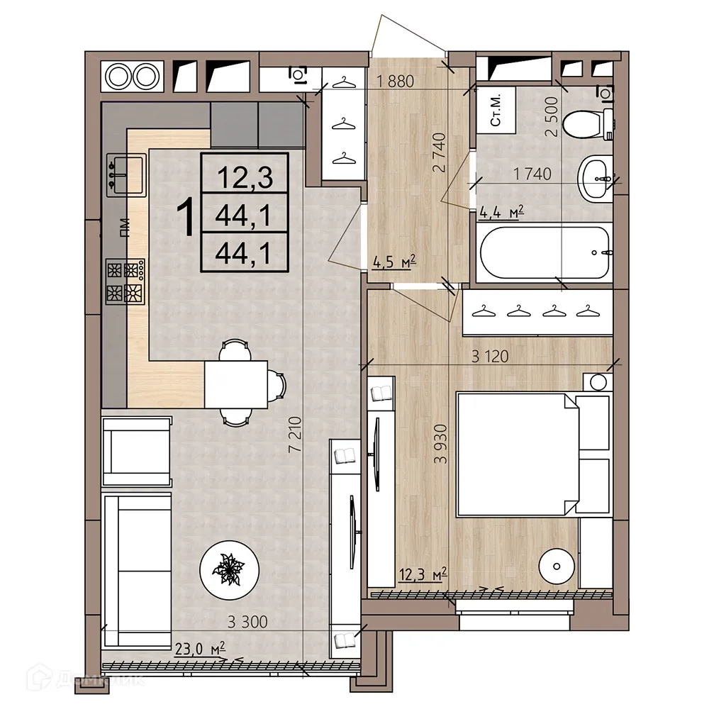 Фото квартиры в ЖК Окская стрелка
