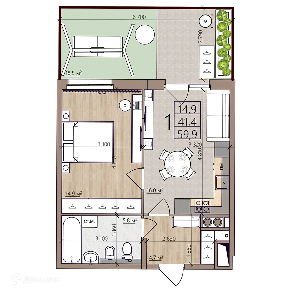 Фото квартиры в ЖК Окская стрелка