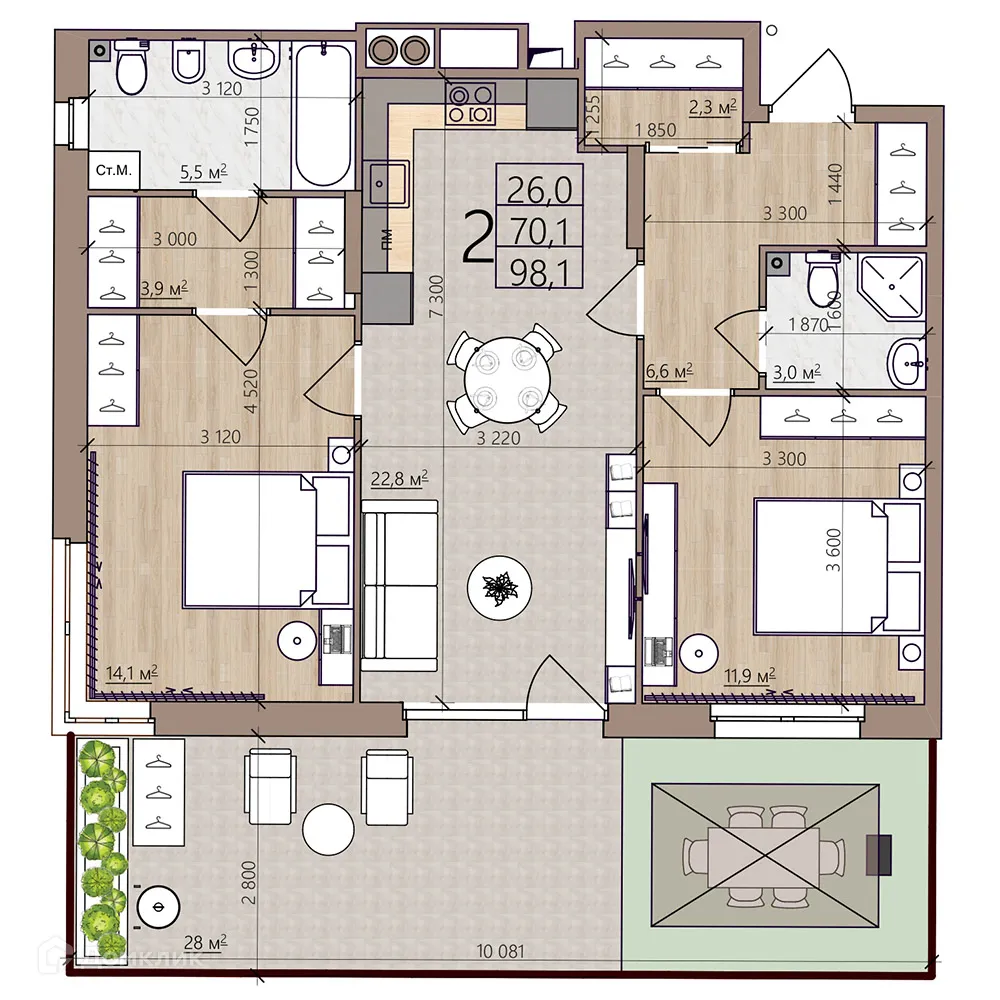 Фото квартиры в ЖК Окская стрелка