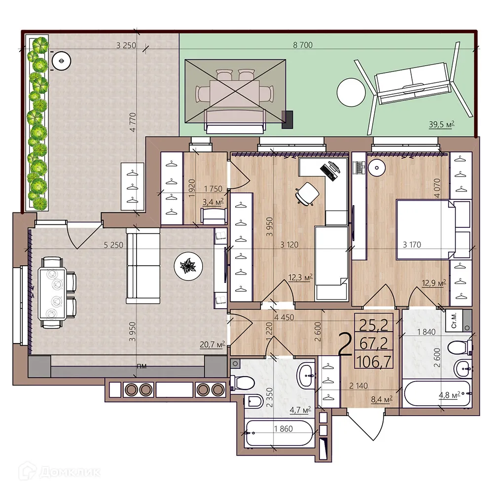Фото квартиры в ЖК Окская стрелка