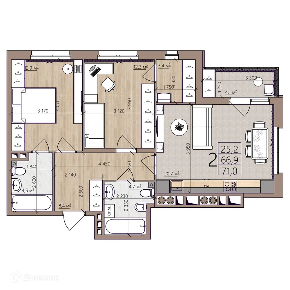 Фото квартиры в ЖК Окская стрелка