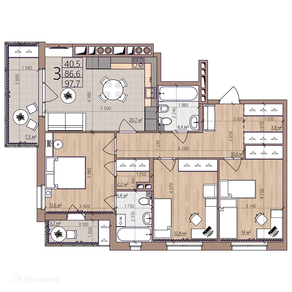 Фото квартиры в ЖК Окская стрелка