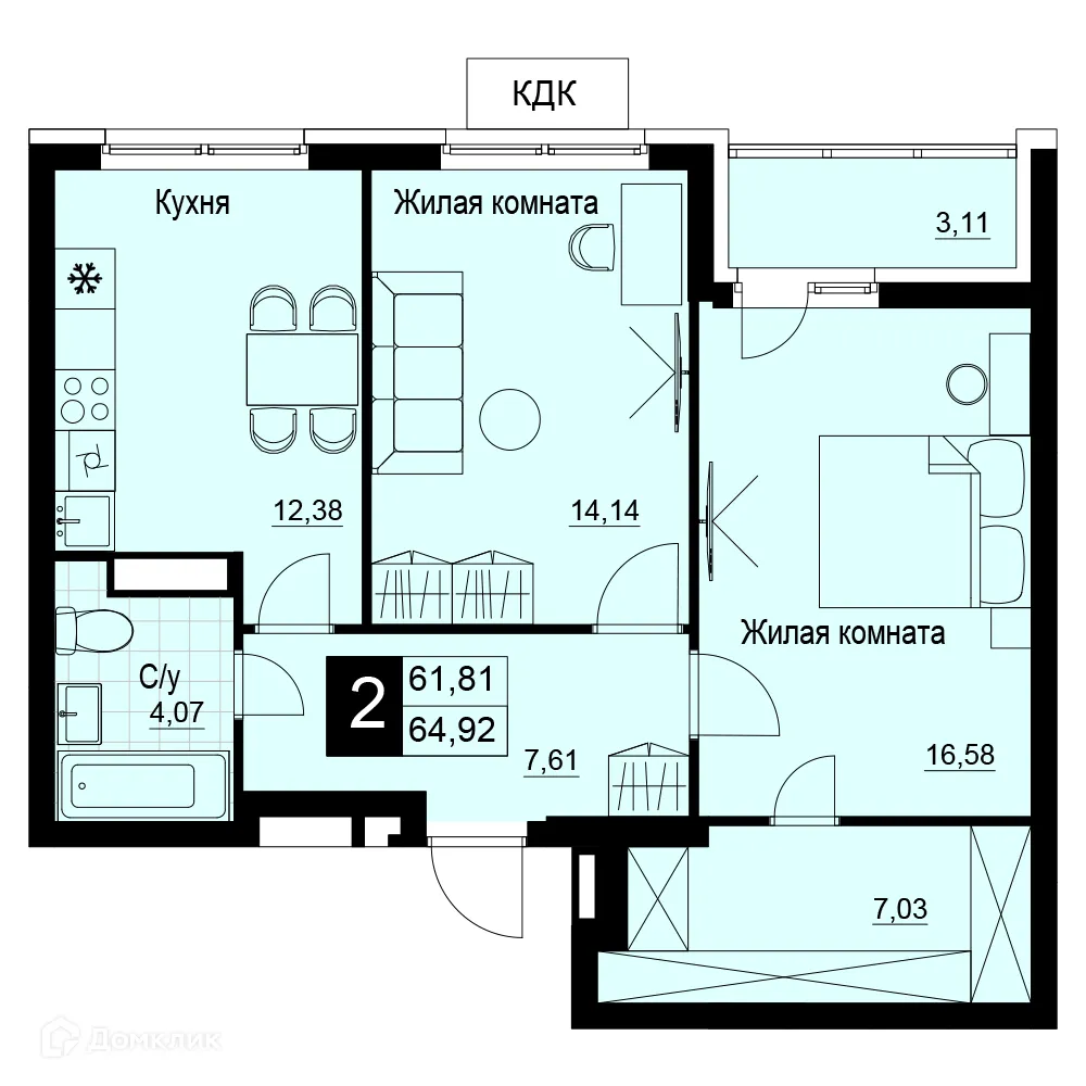 Фото квартиры в ЖК Макрорайон АМГРАД