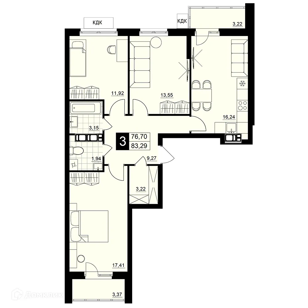 Фото квартиры в ЖК Макрорайон АМГРАД