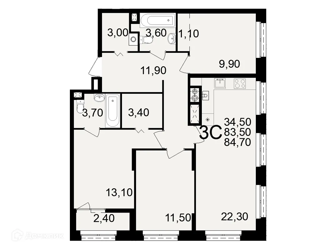 Фото квартиры в ЖК"Новое измерение"