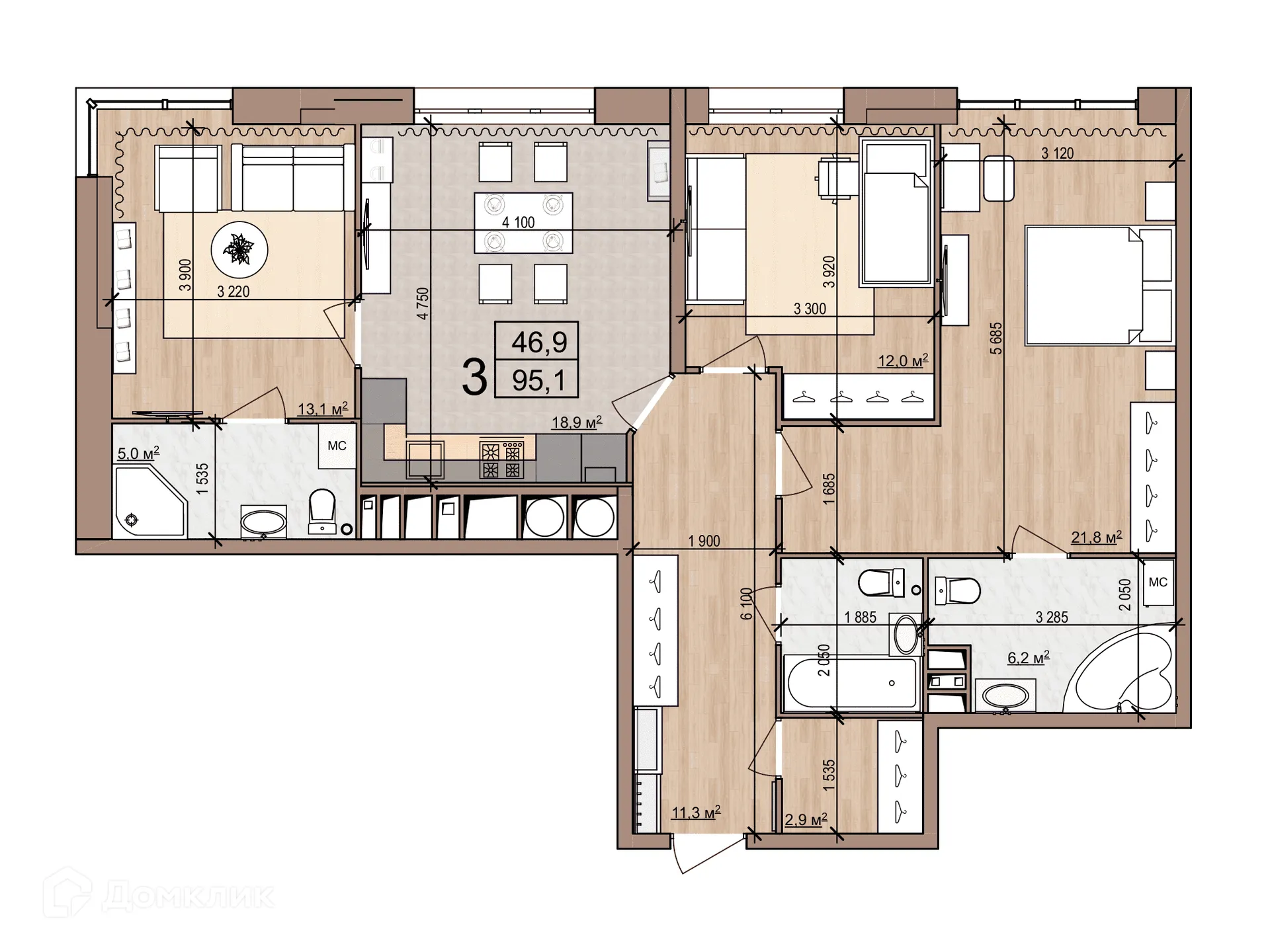 Фото квартиры в ЖК iTower (айТауэр)