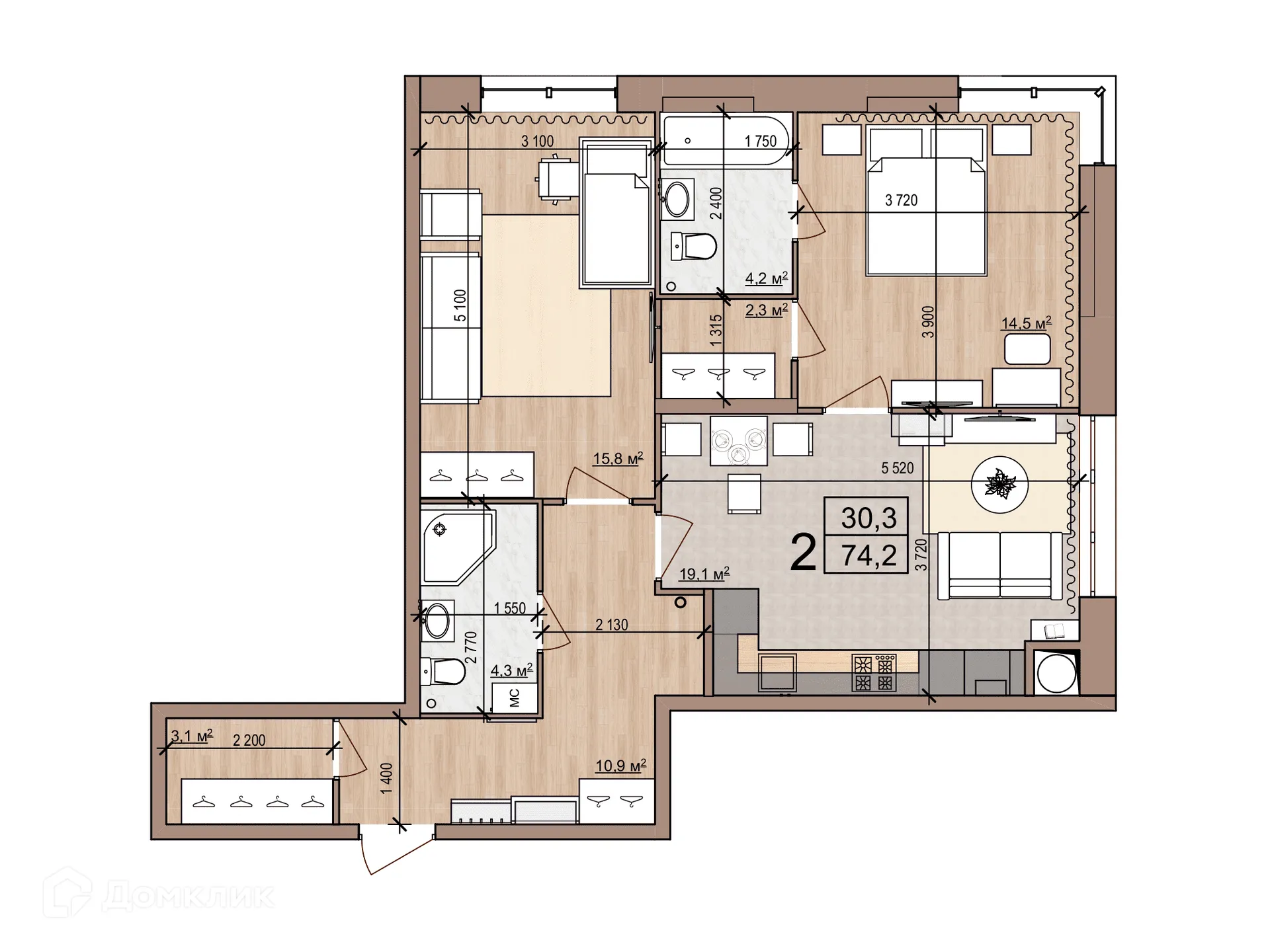 Фото квартиры в ЖК iTower (айТауэр)