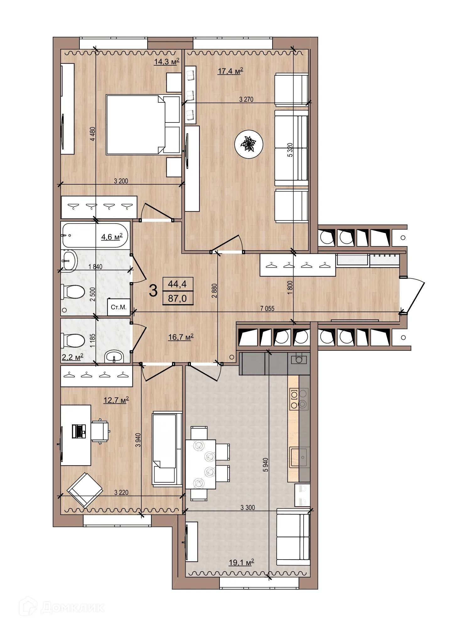 Фото квартиры в ЖК Skyline (Скайлайн)
