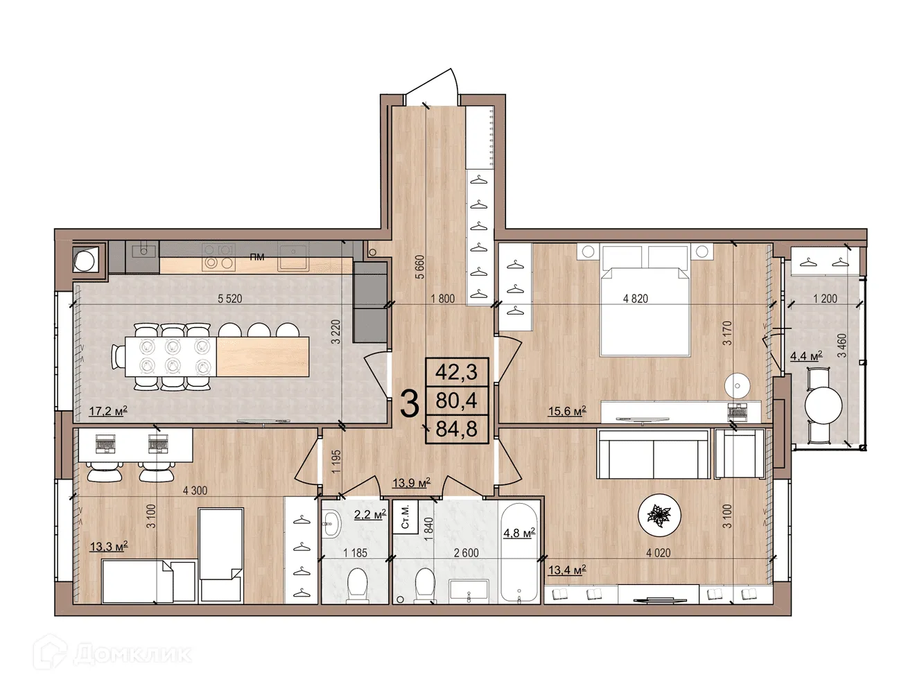 Фото квартиры в ЖК Skyline (Скайлайн)