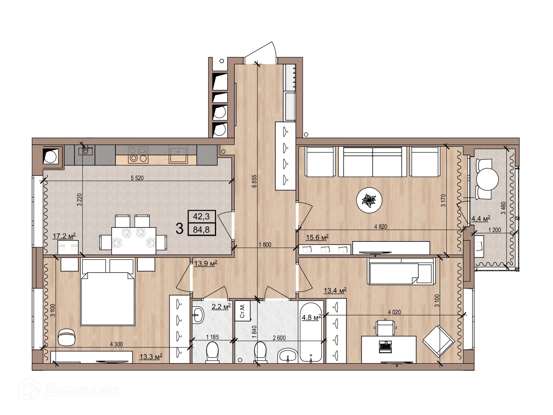 Фото квартиры в ЖК Skyline (Скайлайн)
