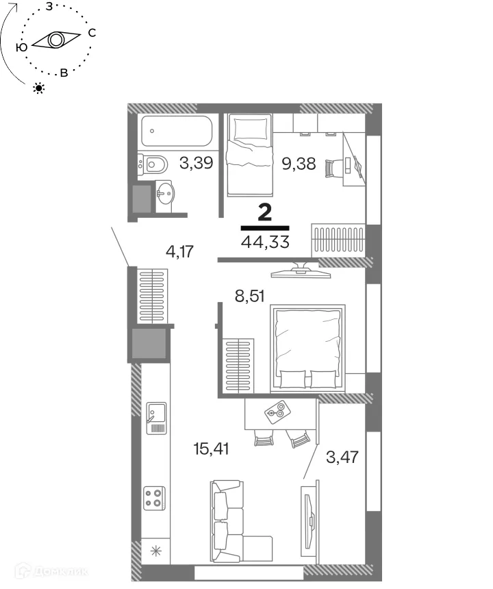 Фото квартиры в ЖК Метропарк 4