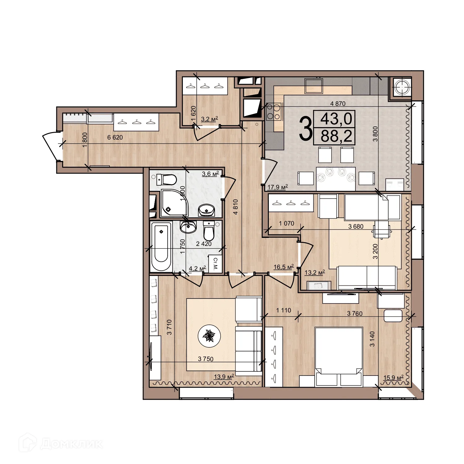 Фото квартиры в ЖК Discovery (Дискавери)