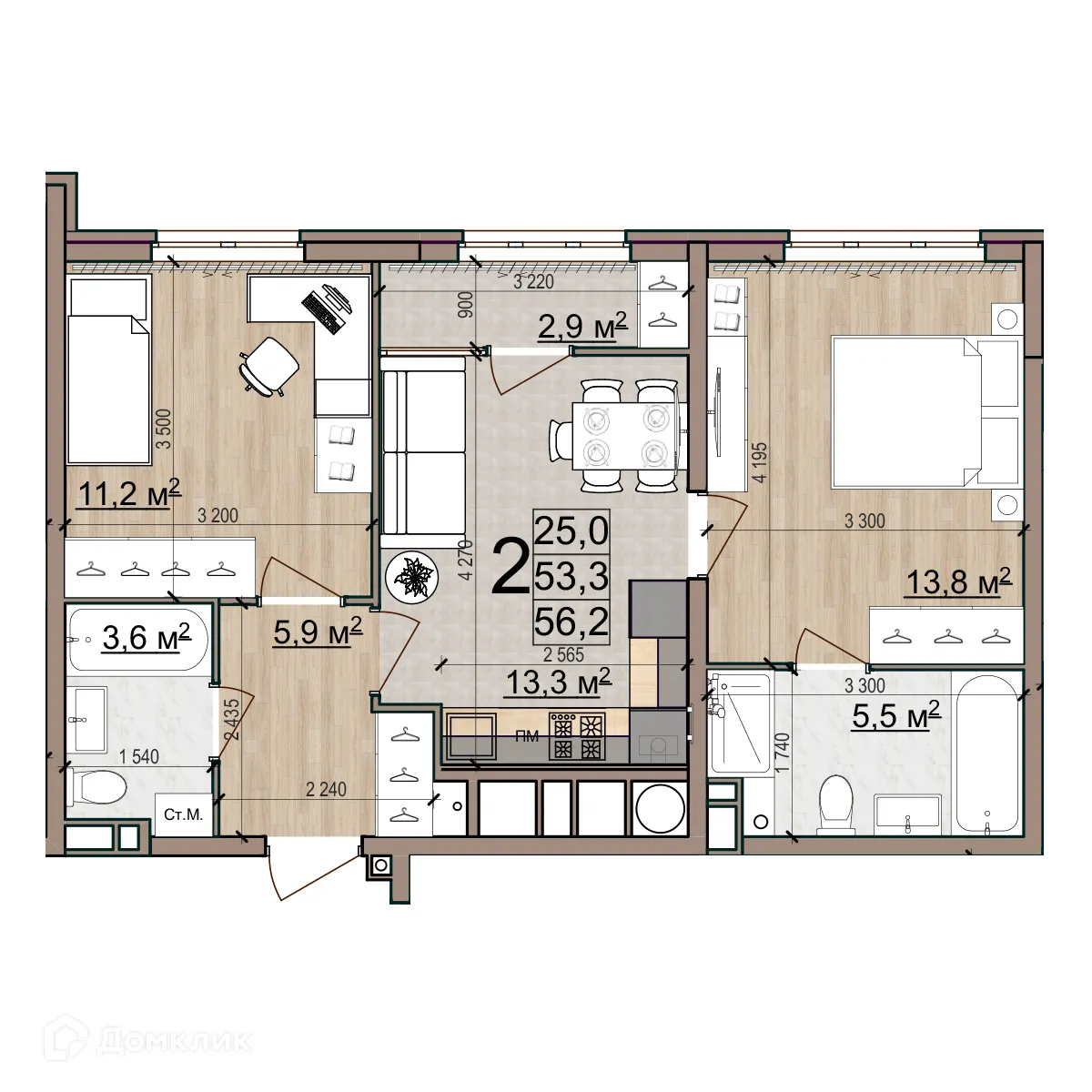 Фото квартиры в ЖК Еврокласс-5