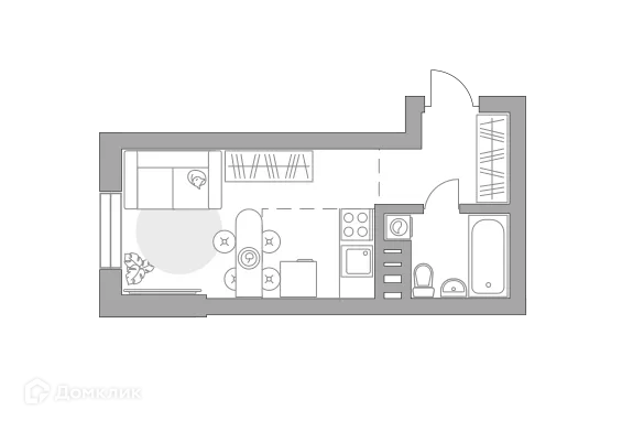 Планировка Студия в ЖК «Театральный парк»