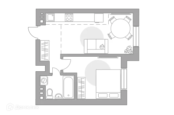 Планировка 2 комн. в ЖК «Театральный парк»