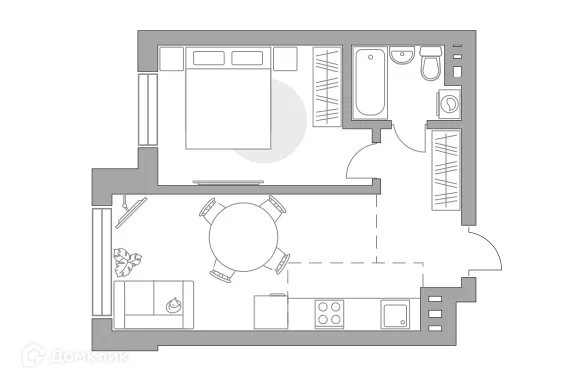 Планировка 2 комн. в ЖК «Театральный парк»