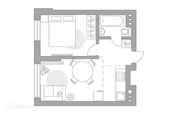Планировка 2 комн. в ЖК «Театральный парк»