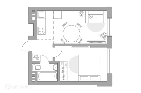 Планировка 2 комн. в ЖК «Театральный парк»