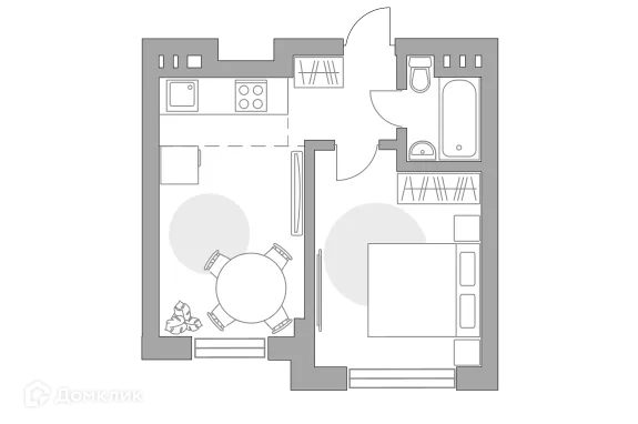Планировка 2 комн. в ЖК «Театральный парк»