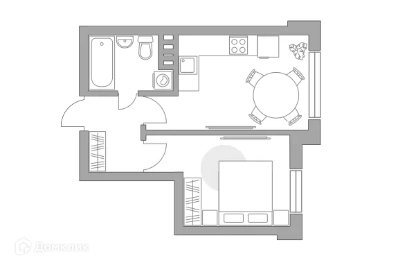 Планировка Студия в ЖК «Театральный парк»